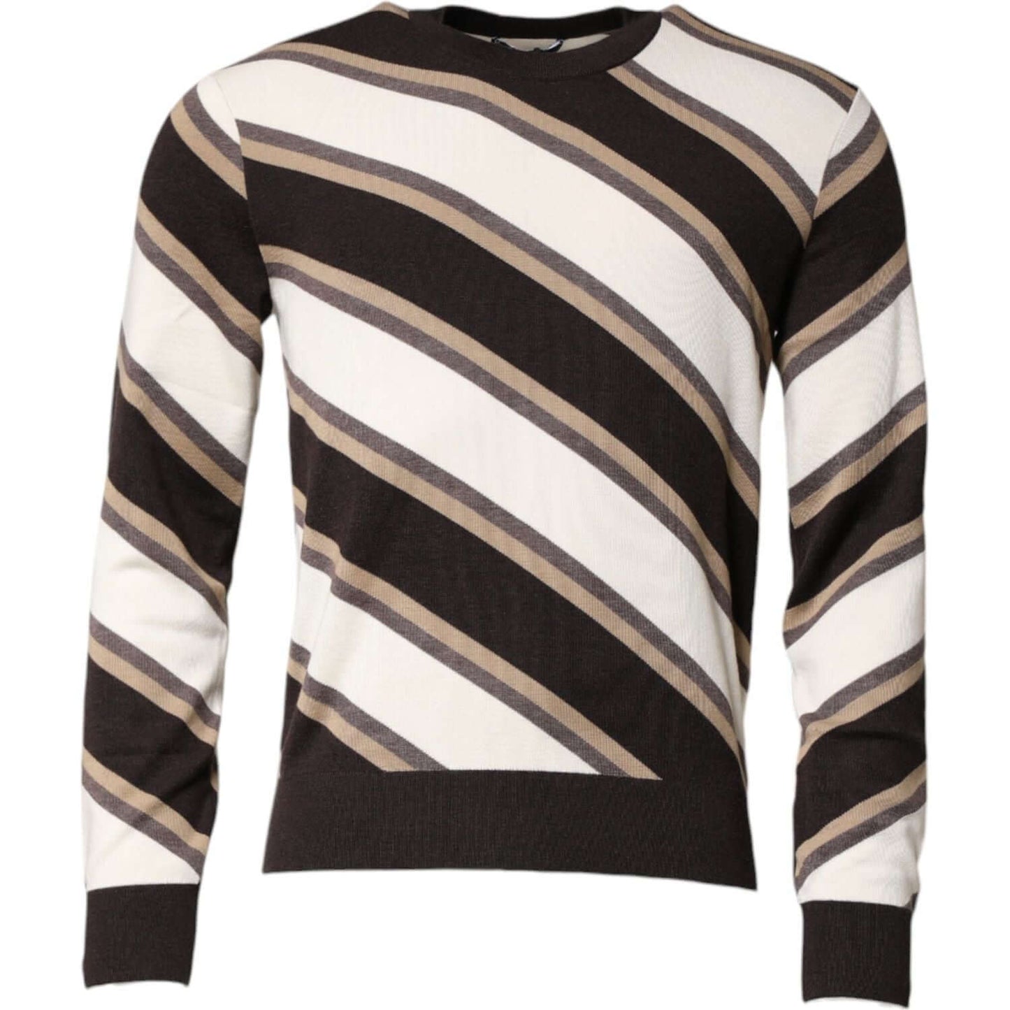 Dolce & Gabbana Multicolor Stripes Crew Neck Pullover Sweater