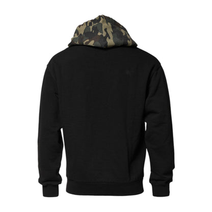 Dolce & Gabbana Black Camouflage Hooded Sweatshirt Sweater