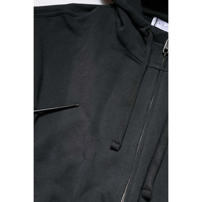 Dolce & Gabbana Black Logo Full Zip Hooded Men Sweatshirt Sweater