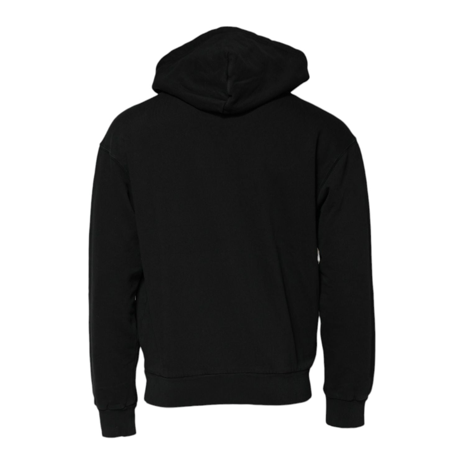 Dolce & Gabbana Black Logo Full Zip Hooded Men Sweatshirt Sweater