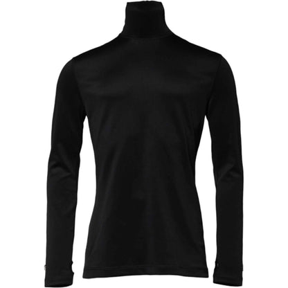 Dolce & Gabbana Black Polyester Turtleneck Pullover Sweater