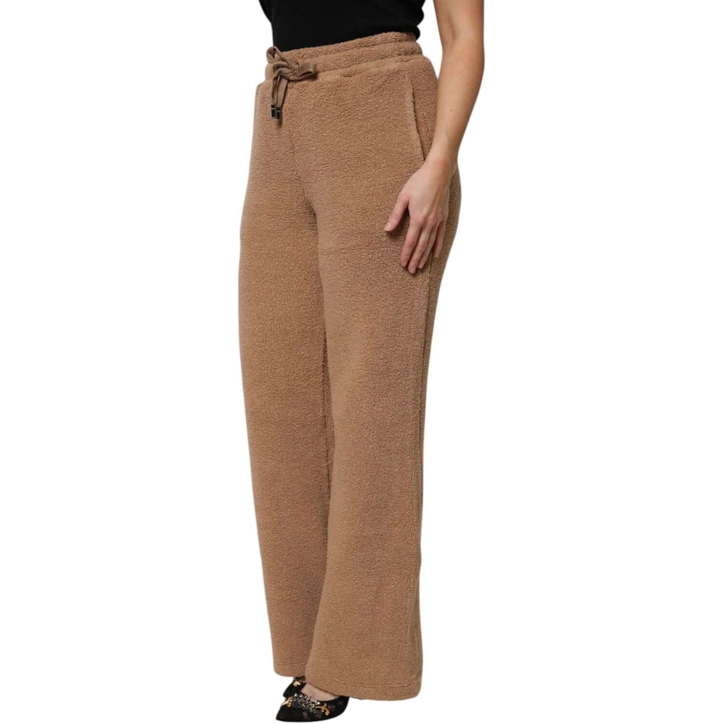 Dolce & Gabbana Brown Logo Plaque Sweatpants Straight Pants PAN76278-40