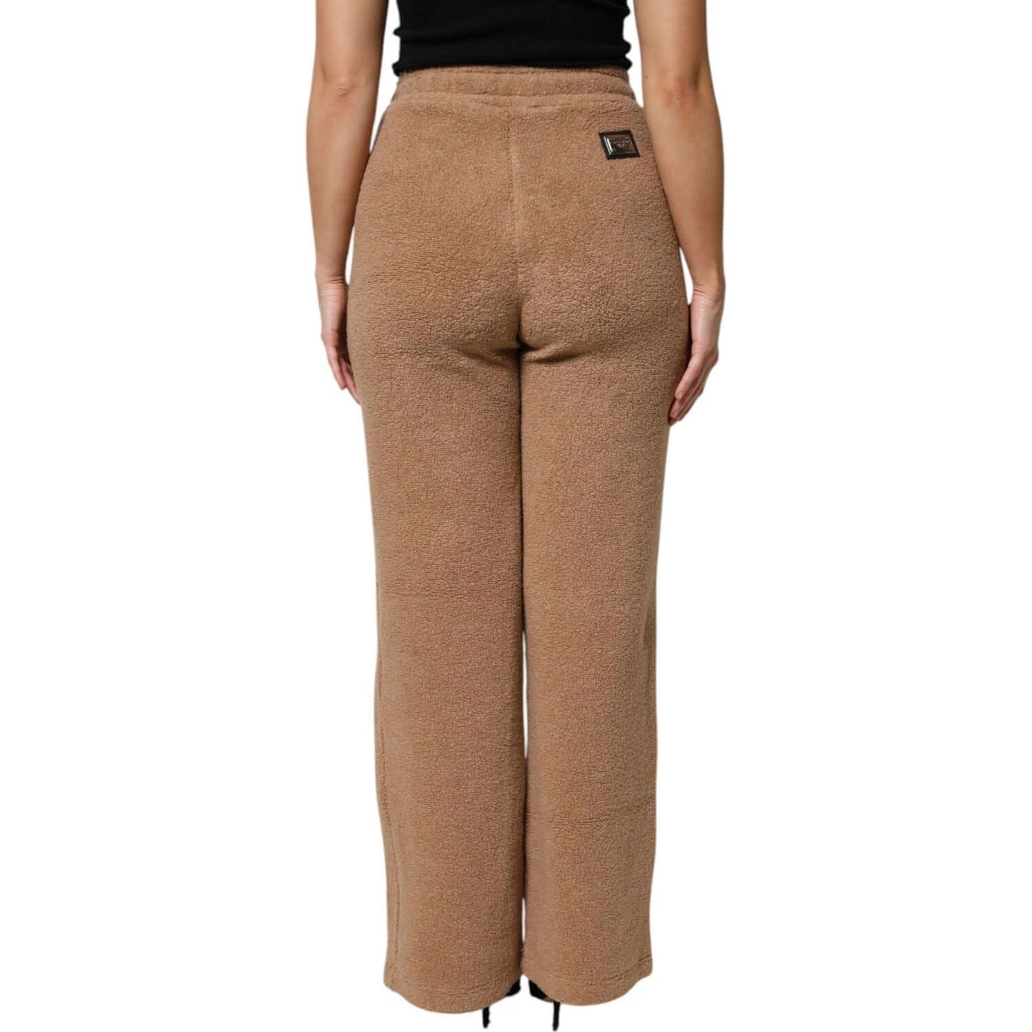 Dolce & Gabbana Brown Logo Plaque Sweatpants Straight Pants PAN76278-40