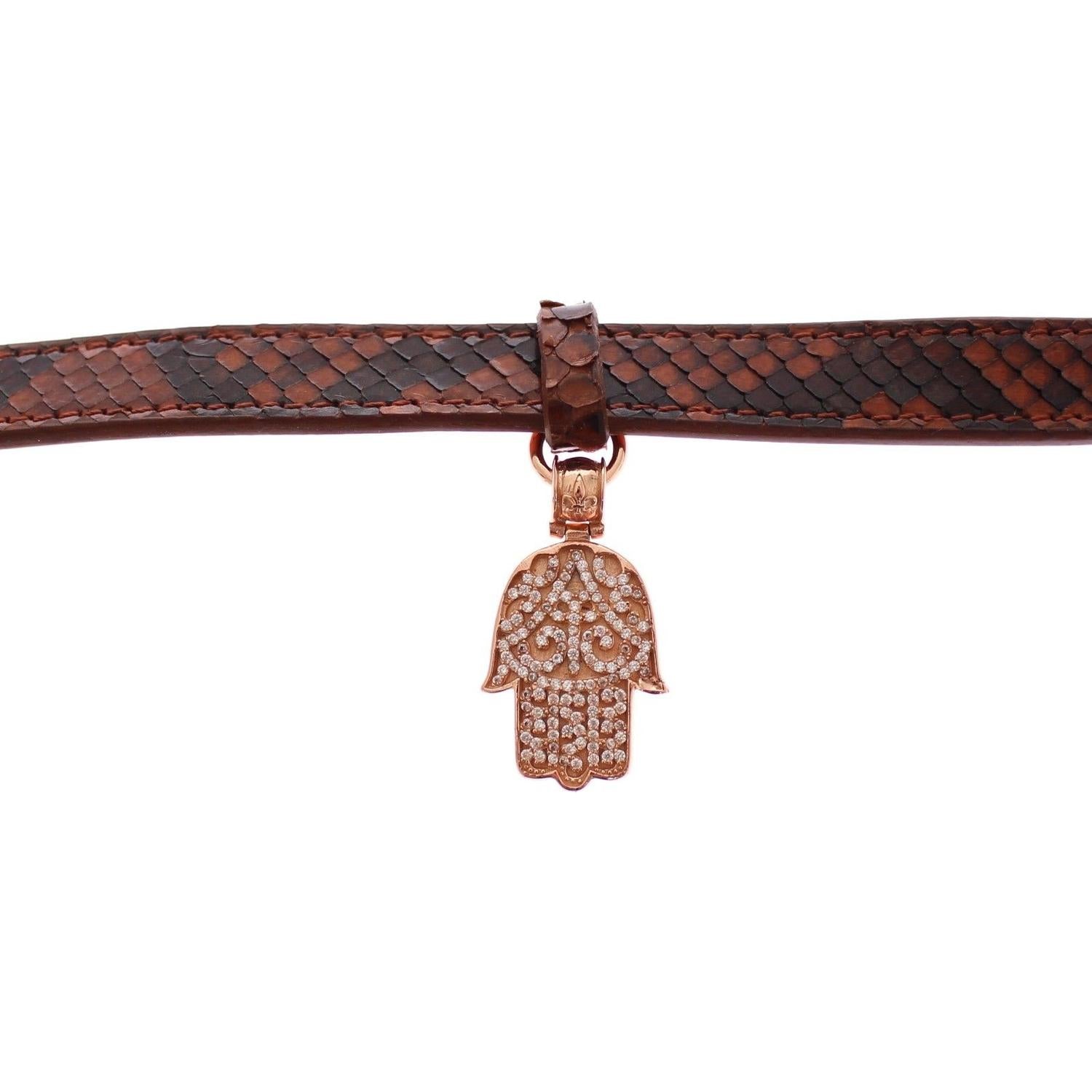 Nialaya CZ Hamsa Eye 18K Gold 925 Silver Bracelet