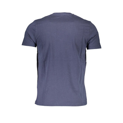 Back view of North Sails Blue Cotton Men T-Shirt showcasing premium cotton fabric.
