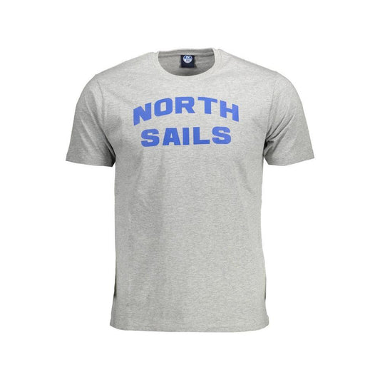 North Sails Gray Cotton Men T-Shirt