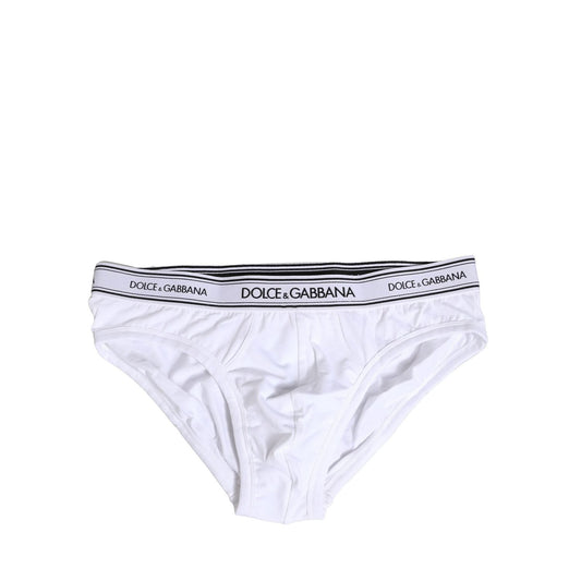 Dolce & Gabbana White Cotton Stretch Regular Brief Underwear
