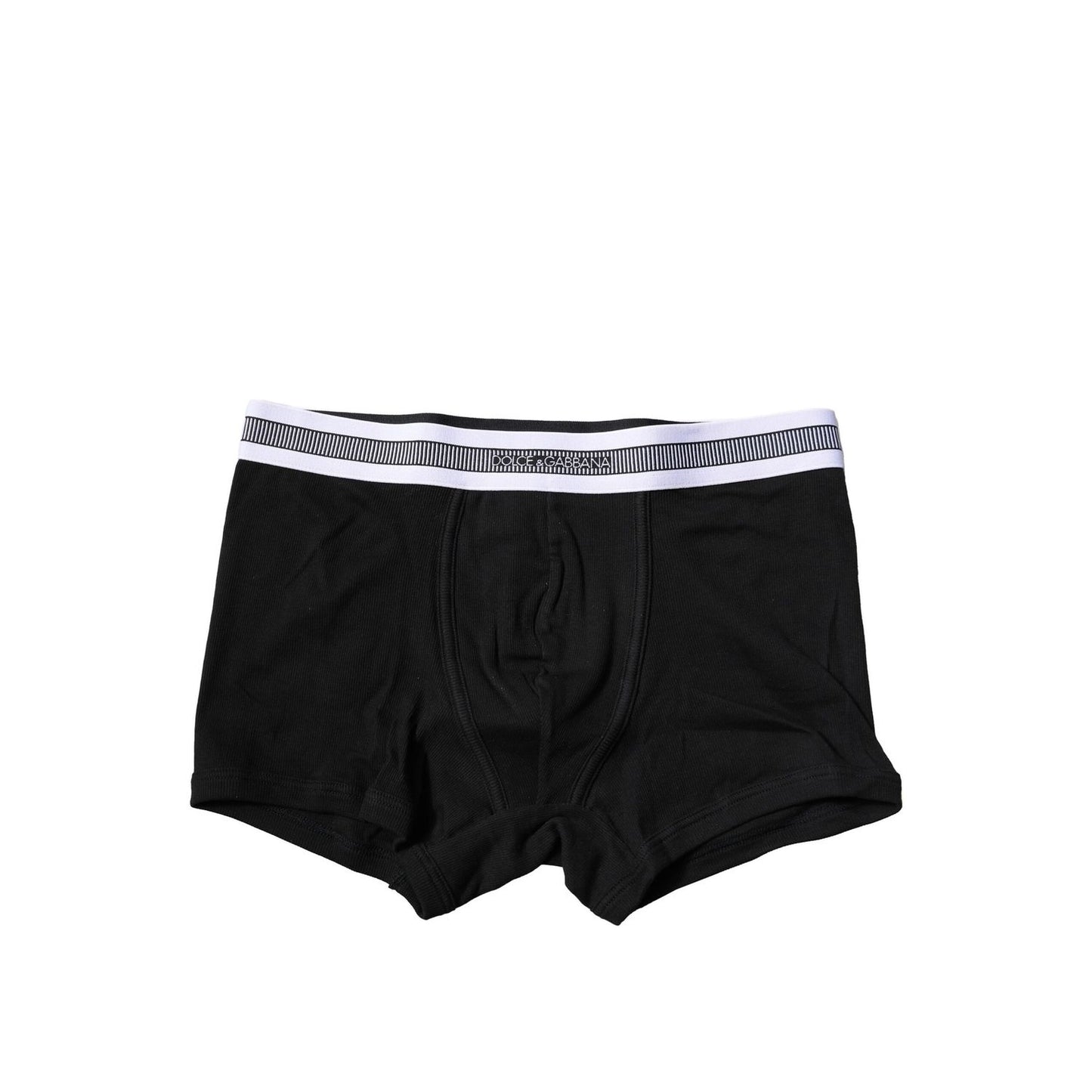 Dolce & Gabbana Black Cotton Stretch Regular Boxer Underwear