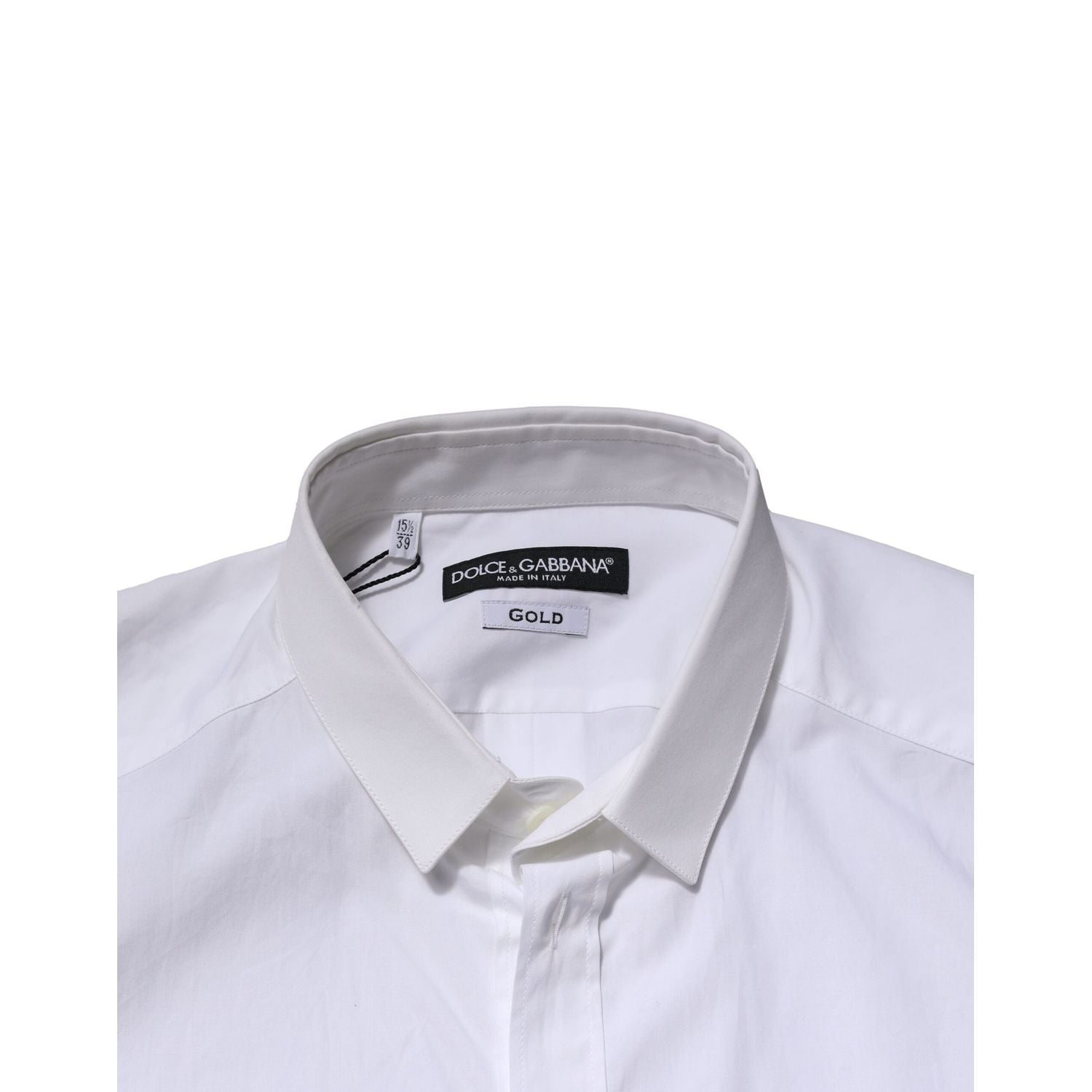 Dolce & Gabbana White GOLD Long Sleeves Dress Formal Shirt