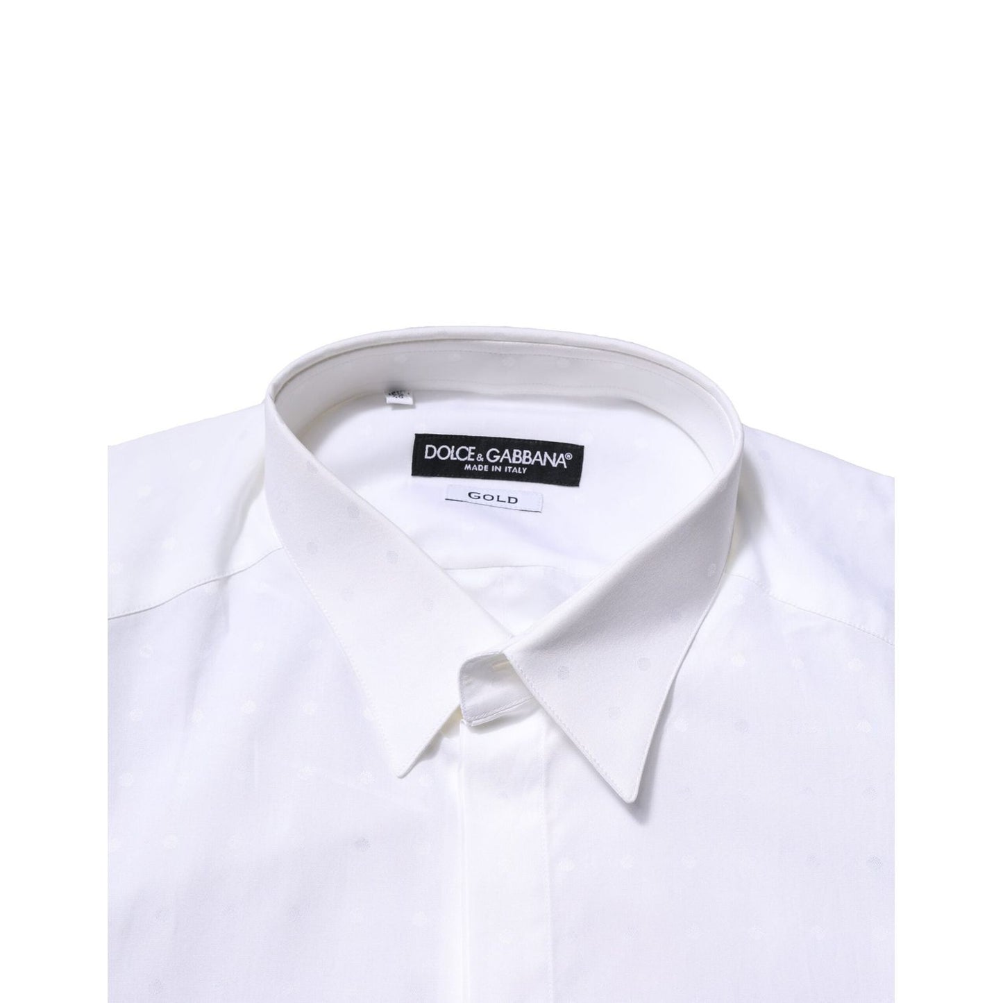 Dolce & Gabbana White Cotton GOLD Long Sleeves Formal Shirt