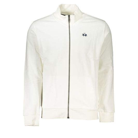La Martina Elegant White Fleece Sweatshirt - Regular Fit LA-27019-S