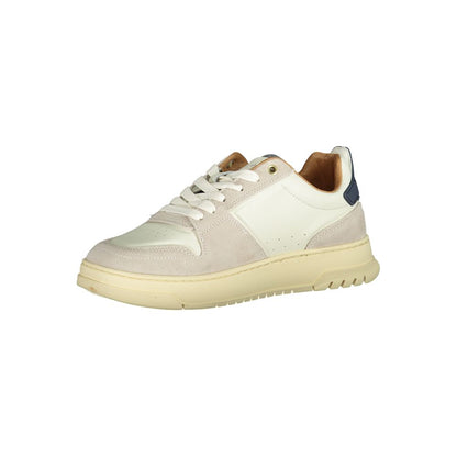 Blauer White Polyethylene Men Sneaker with striking embroidery and bold logo design.