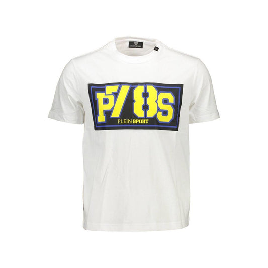 Plein Sport White Cotton Men T-Shirt PL-36979-XL