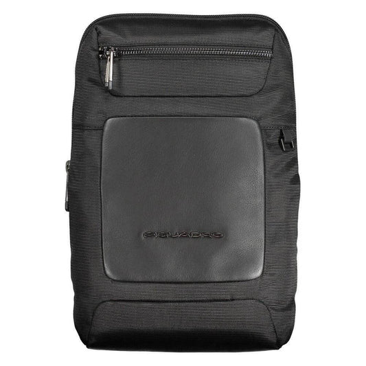 Piquadro Black Recycled Polyethylene Men Shoulder Bag PI-38101
