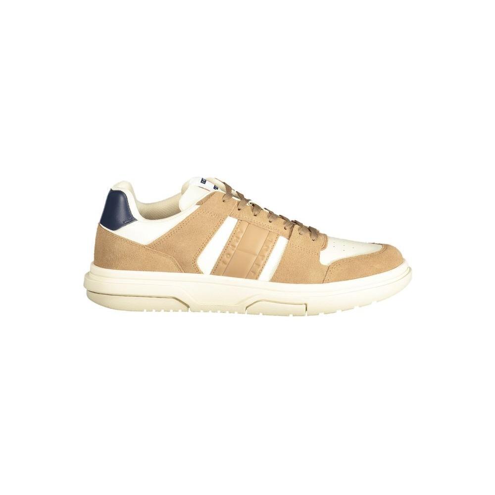 Tommy Hilfiger Beige Leather Men Sneaker TO-33494-EU40/US7