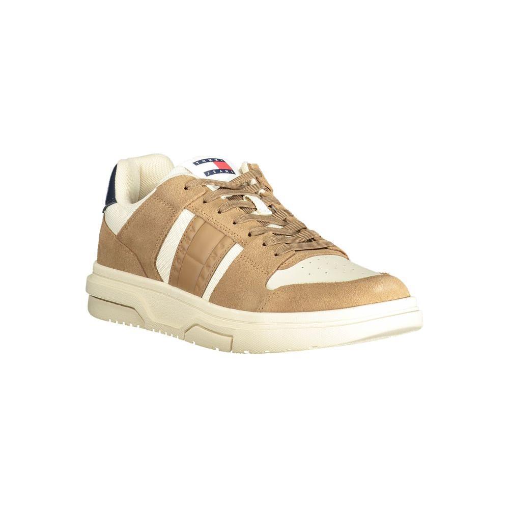 Tommy Hilfiger Beige Leather Men Sneaker TO-33494-EU40/US7