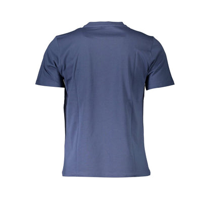 Back view of North Sails Blue Cotton Men T-Shirt, featuring soft cotton material for comfort and durability.