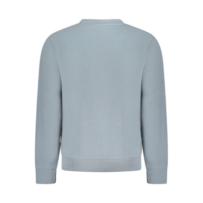 Back view of Napapijri Gray Cotton Men Sweater showcasing soft, premium cotton material.