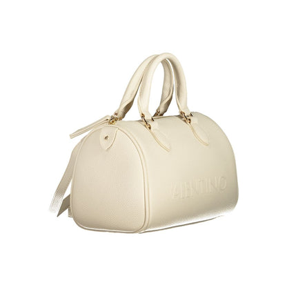 Mario Valentino Beige Polyethylene Women Handbag with handles and shoulder strap for versatile styling and secure zip closure.