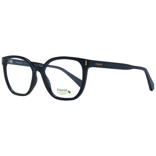 Polaroid Black Women Glasses Frame in full-rim style, black polyamide material, with demo lenses, size 54-16-145 for women.