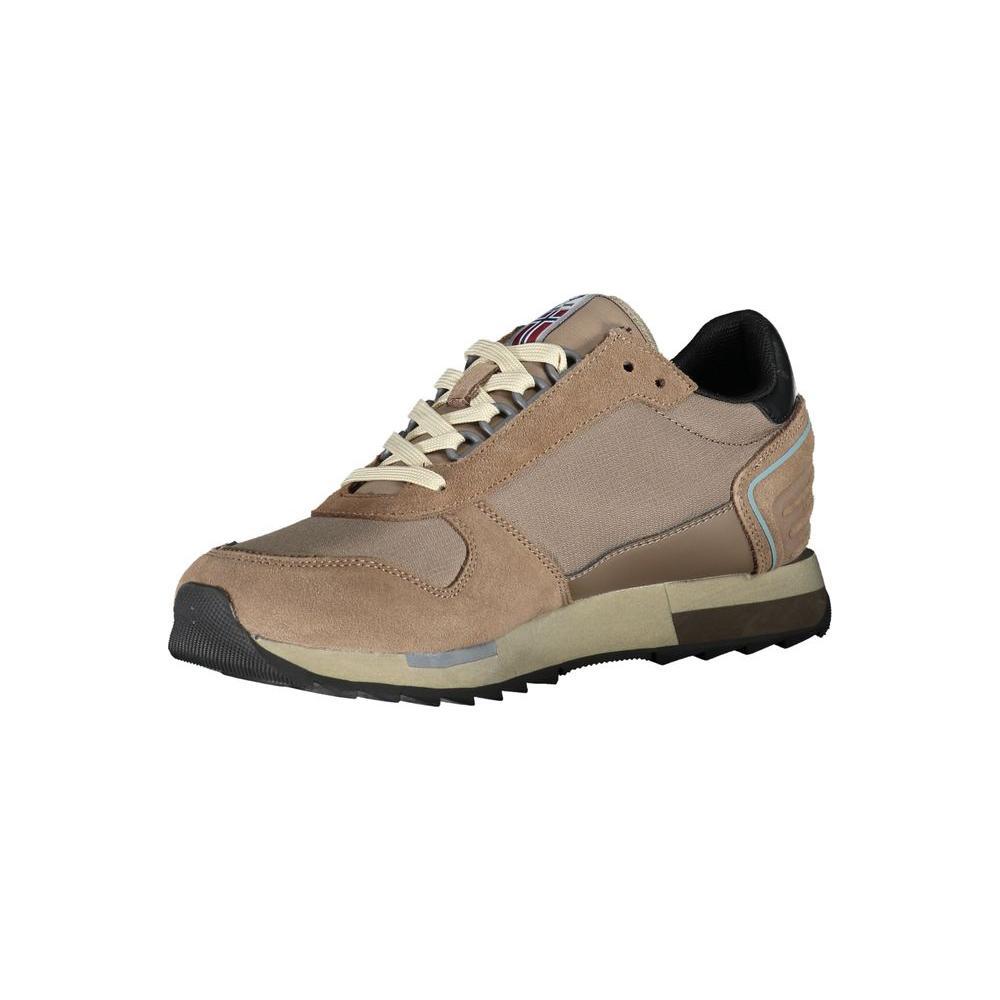 Napapijri Brown Contrast Lace-up Sneaker NA-23118-EU46