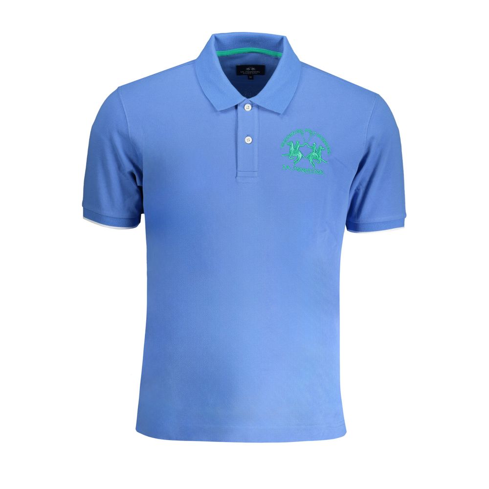 La Martina Blue Cotton Polo Shirt