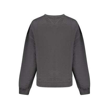 Back view of Tommy Hilfiger Black Cotton Women Sweater, featuring long sleeves and classic fit