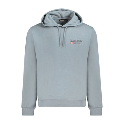 Alt Tag: Napapijri Gray Cotton Men Sweater with iconic logo, perfect for comfort and style, featuring a prominent print and brushed finish.