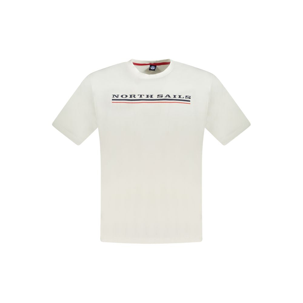 North Sails White Cotton Men T-Shirt with logo and crew neck design