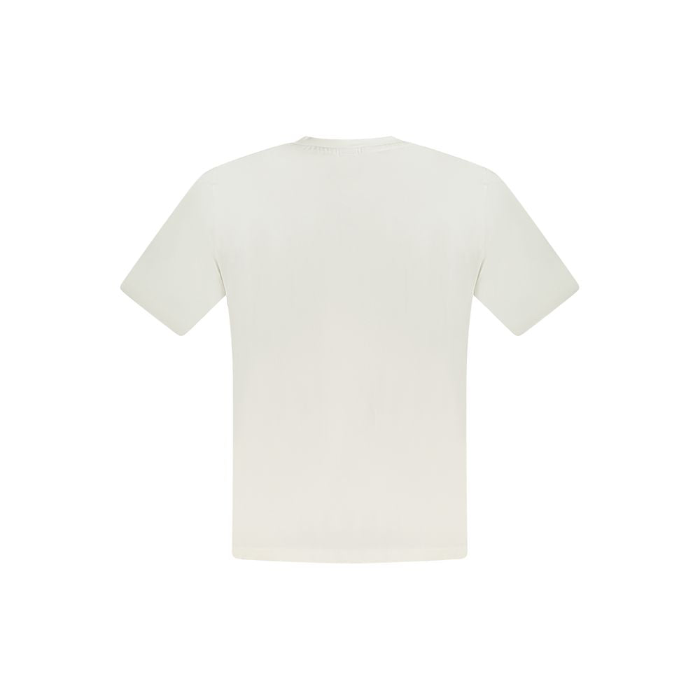 North Sails White Cotton Men T-Shirt back view showcasing crew neck and short sleeves