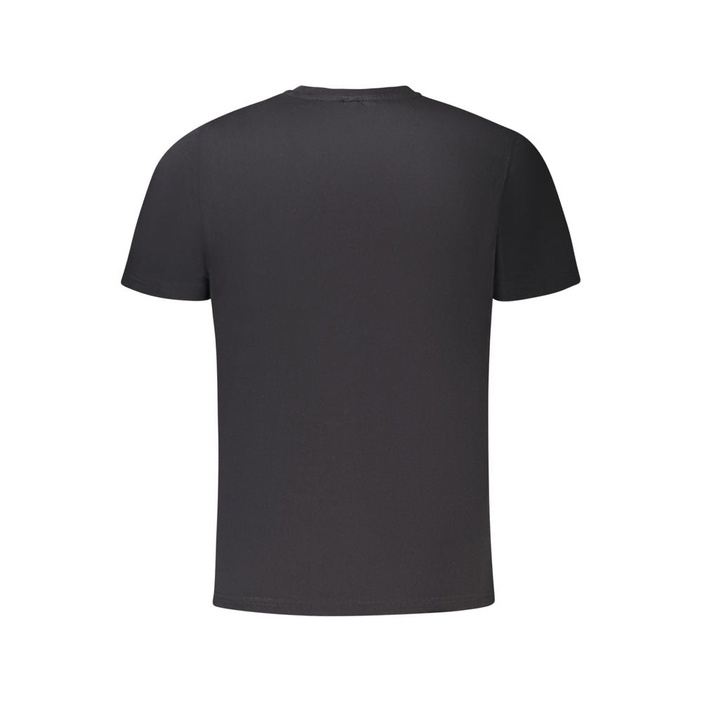 Back view of North Sails Black Cotton Men T-Shirt showcasing simple design and premium cotton material.