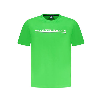 North Sails Green Cotton Men T-Shirt with logo and short sleeves for stylish comfort