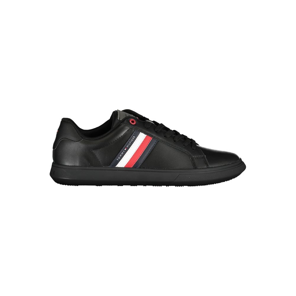 Tommy Hilfiger Black Leather Men Sneaker 1728,67403481248,Athletic - Sneakers - Shoes,Black,EU40/US7,Men,New with tags,Shoes,Sneakers - Shoes,Tommy Hilfiger