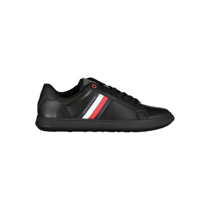 Tommy Hilfiger Black Leather Men Sneaker 1728,67403481248,Athletic - Sneakers - Shoes,Black,EU40/US7,Men,New with tags,Shoes,Sneakers - Shoes,Tommy Hilfiger