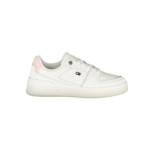 Tommy Hilfiger Elegant White Lace-Up Sneakers with Contrast Detail TO-28517-EU36/US6