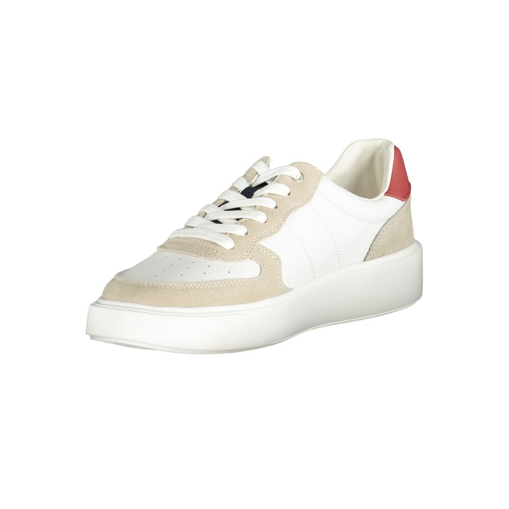 Blauer White Polyethylene Men Sneaker with removable footbed and iconic logo, featuring sleek white design and high-end fashion details.