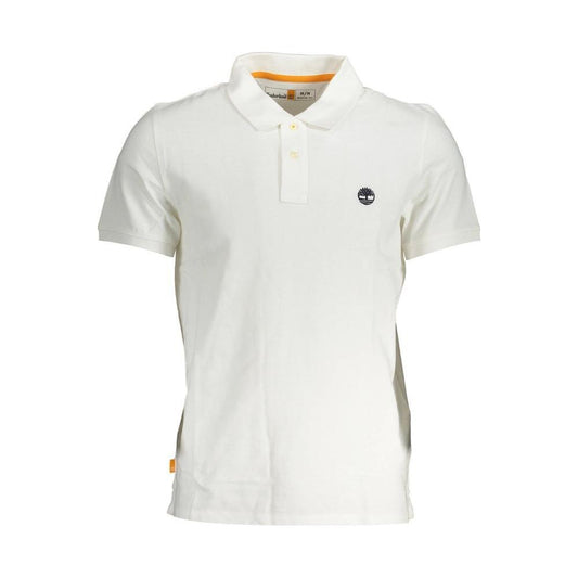 Timberland White Cotton Men Polo Shirt TI-37369-S