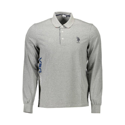 U.S. POLO ASSN. Gray Cotton Men Polo Shirt