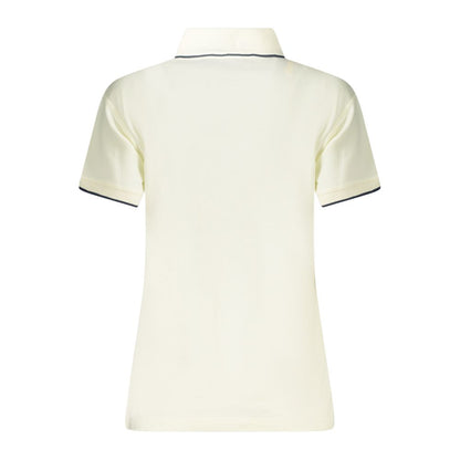 Back view of North Sails White Cotton Women Polo Shirt with short sleeves and contrasting details.