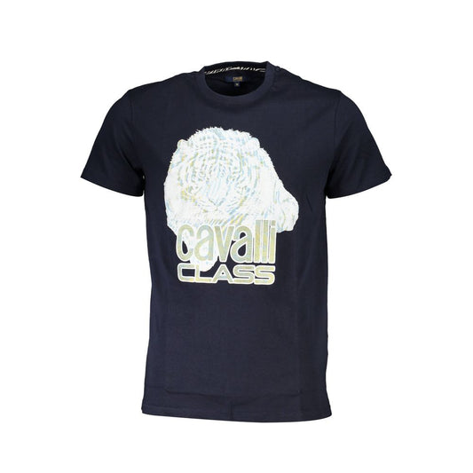 Cavalli Class Blue Cotton Men T-Shirt