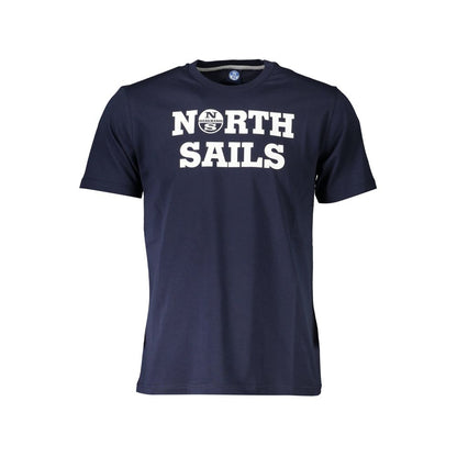 North Sails Blue Cotton Men T-Shirt with logo on front.