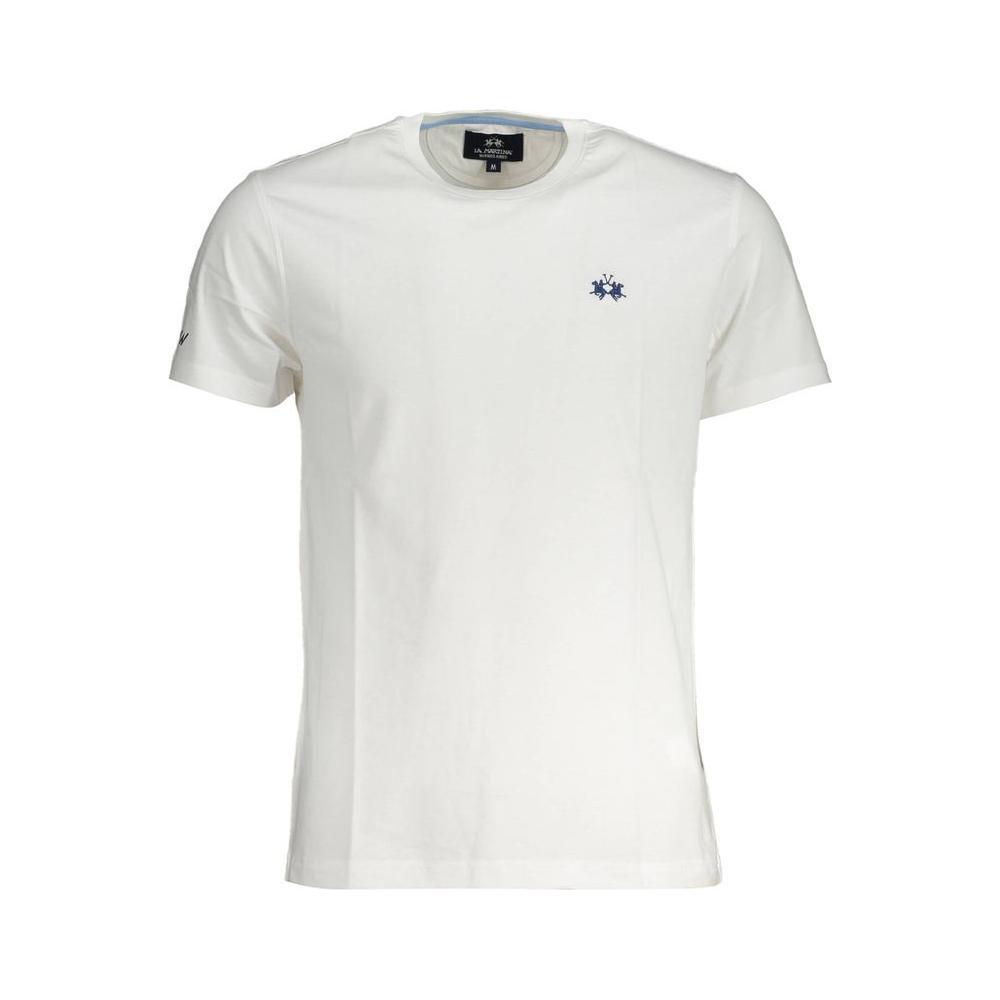 La Martina White Cotton Men T-Shirt LA-37355-M