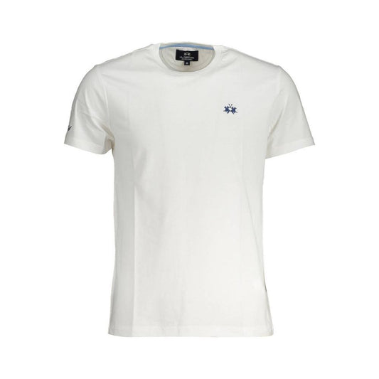 La Martina White Cotton Men T-Shirt LA-37355-M