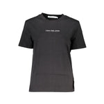 Calvin Klein Black Cotton Women T-Shirt CA-37142-2XS