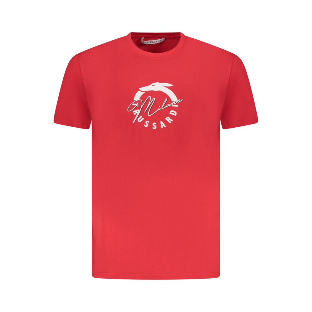 Trussardi Red Cotton Men T-Shirt TR-36632-S