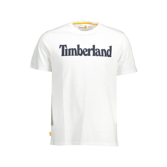 Timberland White Cotton Men T-Shirt TI-37845-S