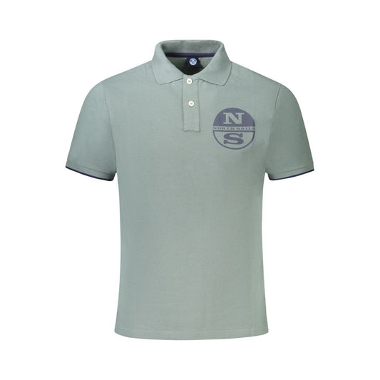 North Sails Green Cotton Men Polo Shirt NO-34303-S
