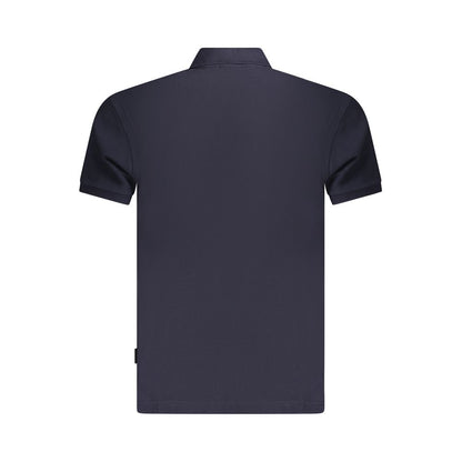 Napapijri Blue Cotton Men Polo Shirt, back view showcasing casual refinement and contrasting details for modern trendsetters.