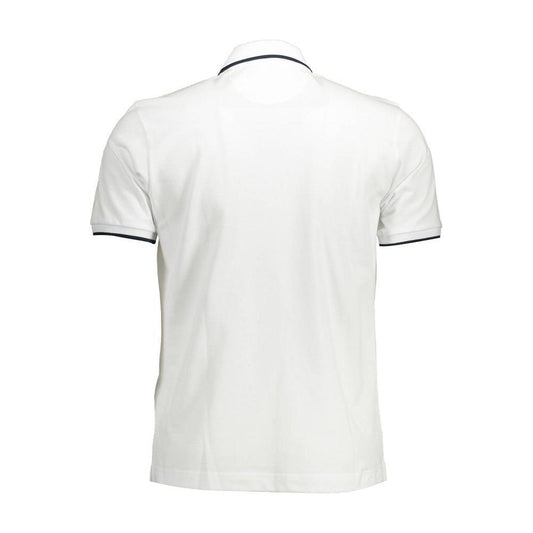 La Martina White Cotton Men Polo Shirt LA-38073-M