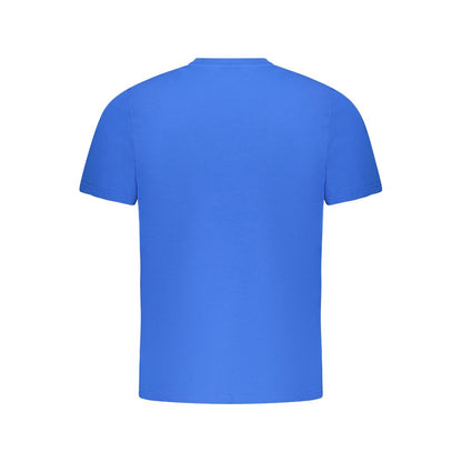 Back view of North Sails Blue Cotton Men T-Shirt in vibrant blue color.